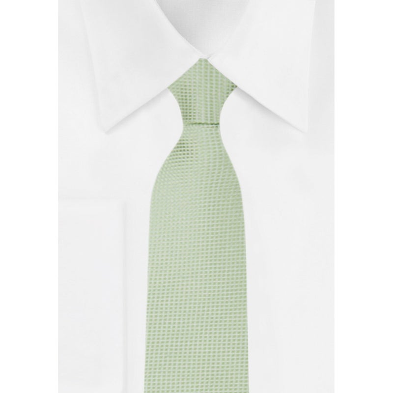 Jacob Alexander Boys' Woven Subtle Mini Squares 14-inch Clip-On Neck Tie - Sage Green - Image 4